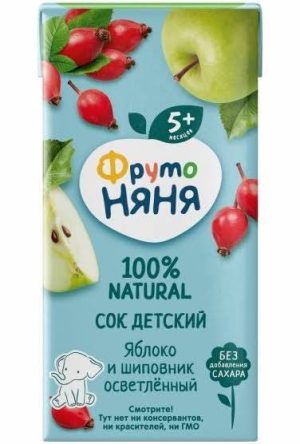ФрутоНяня Сок , яблоко шиповник с 5 месяцев 200 мл 1 шт