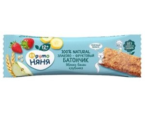 Фрутоняня фруктовый батончик яблоко банан клубника 16 г
