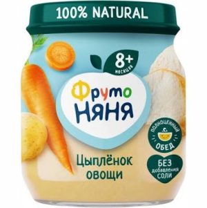 ФрутоНяня Детское пюре цыпленок овощи 100 г, с 8 месяцев