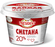 МИ Сметана President 20% вес 200г