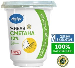 Сметана Natige живая 10% 360 г