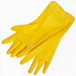 Перчатки желтые резиновые тонкие S/M/L