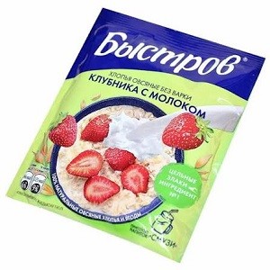 Быстров каша овсяная Клубника с молоком 40г